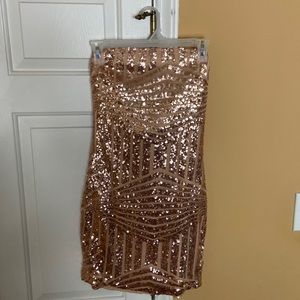 Rose Gold BodyCon Dress